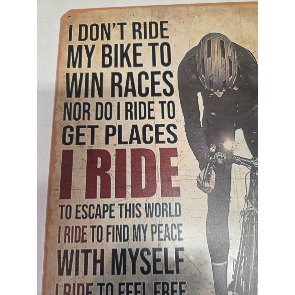 Bike Riding Rustic-looking Metal Sign 8x12 - Picture 4 of 9
